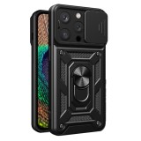 Husa telefon compatibila apple iphone 15 pro max, camshield privacy, tech-h, negru