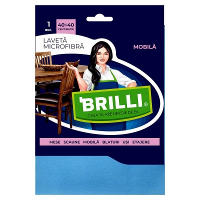 Laveta microfibra pentru mobila Brilli, 40 x 40 cm, 1 bucata/set foto