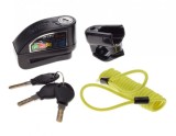Lacat Disc Bicicleta cu Alarma On/Off, Negru - Antifurt Scuter, Moto