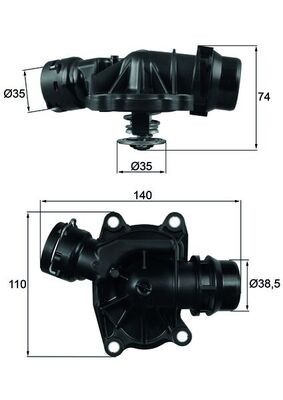 MAHLE TI 233 88 termostat,lichid racire foto