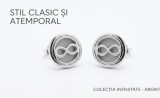 Cumpara ieftin Cercei Buton din Argint 925 , zColectia Infinitate, , Model Rotund cu Textura Mata E i Luciu Oglinda