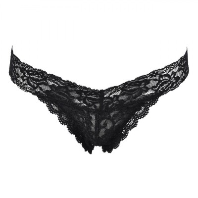 Chiloți String Dantela, Negru, 92% Poliamidă, 8% Elastan foto