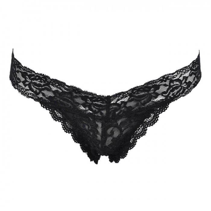 Chiloți String Dantela, Negru, 92% Poliamidă, 8% Elastan