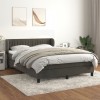 VidaXL Pat box spring cu saltea, gri &icirc;nchis, 140x200 cm, catifea 3127614