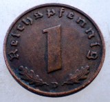 2.589 GERMANIA WWII 1 REICHSPFENNIG 1939 D, Europa, Bronz