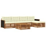 vidaXL Set de canapele de exterior 6 pcs Natural și Crem 3383253
