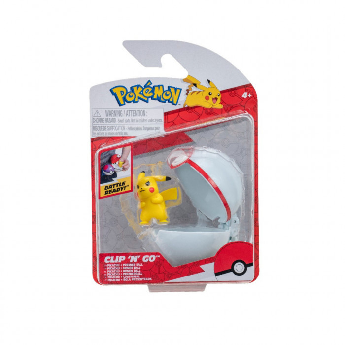 Pokemon - Figurine Clip N Go, Pikachu #2 &amp; Premier Ball