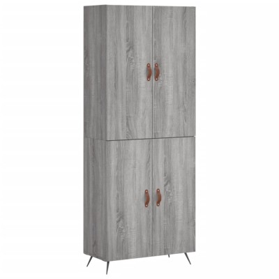 Dulap inalt, gri sonoma, 69,5x34x180 cm, lemn compozit foto