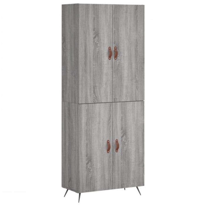 Dulap inalt, gri sonoma, 69,5x34x180 cm, lemn compozit