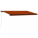 Cumpara ieftin Copertină retractabilă manual, portocaliu și maro, 600 x 300 cm