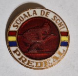 Scoala de schi Predeal anii 1970, insigna superba - sporturi de iarna, email
