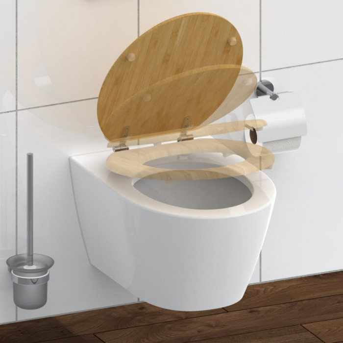 SCH&Uuml;TTE Capac de toaletă cu &icirc;nchidere silențioasă NATURAL BAMBOO