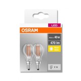 Set 2 becuri Led, E14, 4W, 470 lumeni, lumina calda(2700K)