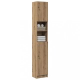 Gossi dulap de baie, stejar artizanal, 32x25,5x190 cm, lemn prelucrat