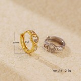 Cumpara ieftin Cercei din Argint 925 Aurit , zAmour Huggie, , Inima din Cristal E i Bordura Perlata