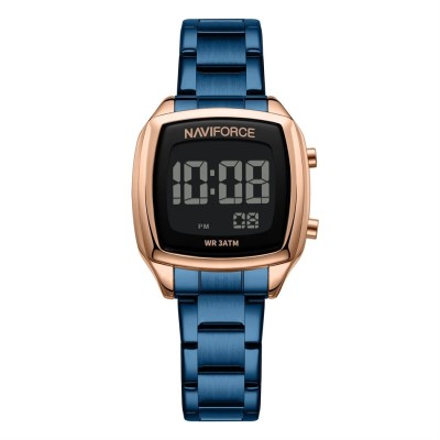 Ceas de mana dama Naviforce Sport LCD Electronic Casual Digital Otel Albastru foto