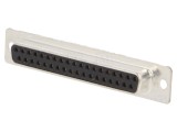 Conector D-Sub 37 pini mamă pe cablu, 7,5A, lipire