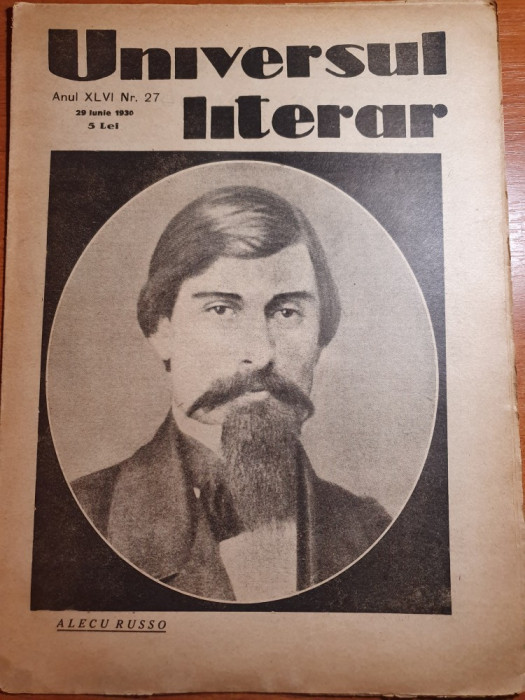 universul literar 29 iunie 1930-alecu russo,interviu ionel teodoreanu