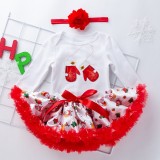 Body cu fustita din saten - Manusile mosului (Marime Disponibila: 12-18 luni