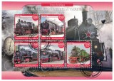 MADAGASCAR 2020 - Locomotive cu aburi URSS/ set complet colita + bloc, Stampilat