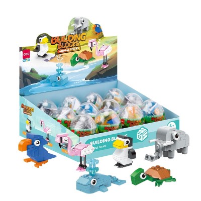 Blocuri construcții, tip lego, model animale asortate, Deli foto