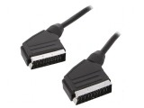 Cablu SCART 1,8m negru, mufe la ambele capete, &Oslash;cablu 8mm PVC