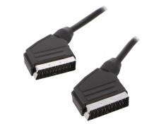Cablu SCART 1,8m negru, mufe la ambele capete, &Oslash;cablu 8mm PVC