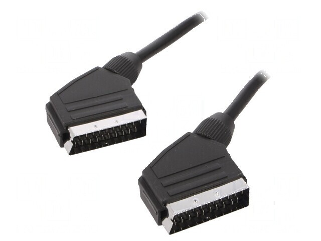Cablu SCART 1,8m negru, mufe la ambele capete, &Oslash;cablu 8mm PVC