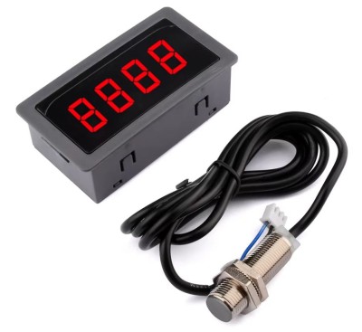 Tahometru turometru digital indica turatie tractor motor combina strung 12 / 24V + senzor foto
