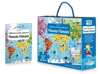 Cunoaste si exploreaza - Puzzle Planeta Pamant in limba Romana (205 piese) PlayLearn Toys foto