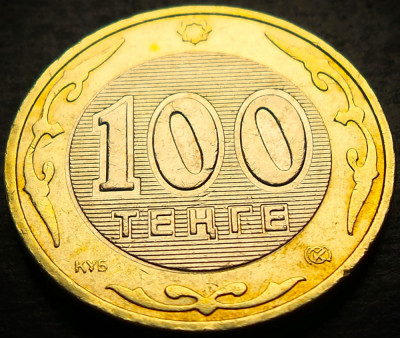 Moneda exotica - bimetal 100 TENGE - KAZAHSTAN, anul 2007 * cod 4345 foto