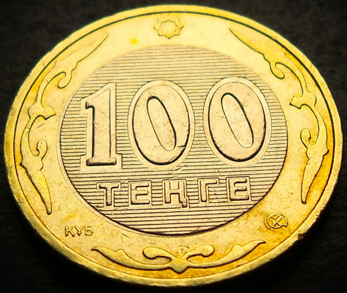 Moneda exotica - bimetal 100 TENGE - KAZAHSTAN, anul 2007 * cod 4345