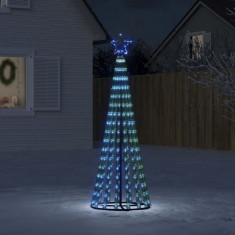 vidaXL Con de lumină brad de Crăciun, 275 LED-uri, albastru, 180 cm