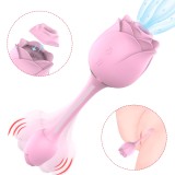 Stimulator Dublu Bendable Roselin, 9 Moduri Vibratii, Silicon, USB, Roz, Passion Labs