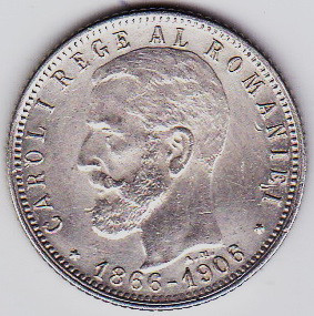 1 leu 1906 argint cu luciu de batere partial foto