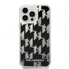 Husa Cover Karl Lagerfeld Monogram Liquid Glitter pentru iPhone 14 Pro Max Black foto