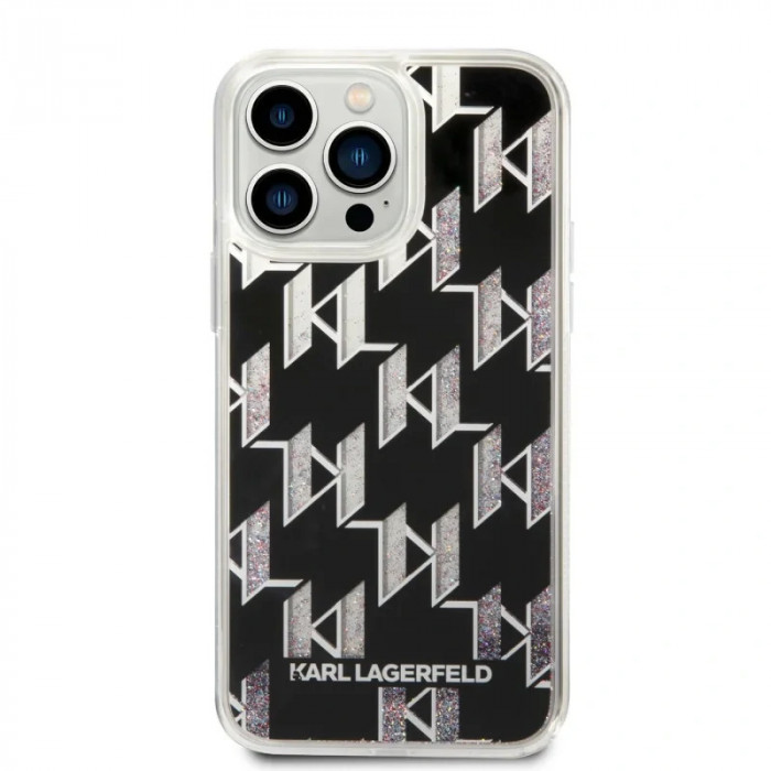 Husa Cover Karl Lagerfeld Monogram Liquid Glitter pentru iPhone 14 Pro Max Black