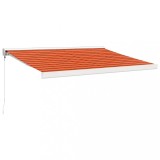 Cumpara ieftin Copertina retractabila portocaliu/maro 3,5x2,5m textil/aluminiu