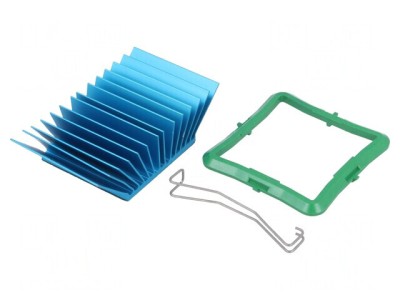 Radiator Extrudat cu Aripioare BGA Albastru 40x40mm foto