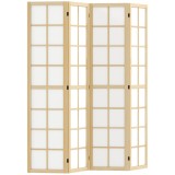 HOMCOM Paravan cu 4 Panouri Pliabile, Separator de Camere Autoportant, Ecran de Intimitate Interior pentru Sufragerie, Dormitor, 160 x 170cm | Aosom R