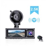 Cumpara ieftin Camera auto iSEN F5 Mini 3 Lens, 2.5K HD, Display 3.16 , Time-lapse, Camera frontala 145 , Camera spate 110 , Camera interioara 110 , WiFi, WDR, G-sen