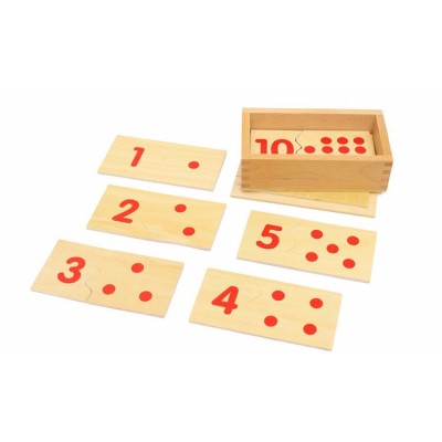 Joc educativ de invatare a numerelor prin metoda asocierii - Puzzle Montessori foto