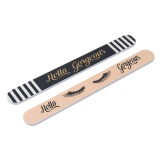 Set Pile Unghii, Hello Gorgeous, Lungime 17.5cm, Bej/Negru, 2 Bucăți