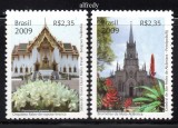 BRAZILIA 2009, Flora, Arhitectura, Emisiune comuna Thailanda, MNH, serie neuzata