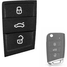 Membrana Cauciuc Butoane Cheie Auto VW Golf 7, Polo, Seat Leon, Ibiza, Ateca, Skoda Kodiaq, Karoq, Fabia &ndash; Pad Cheie 3 Butoane Compatibil Modele VAG