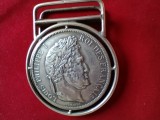 Impresionanta Clema / clips argint ptr bancnote Moneda 5 franci 1847, Ornamentale