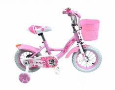 Bicicleta Copii Pink Flowers Roz 12 foto