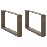 vidaXL Picioare pentru măsuță de cafea &icirc;n formă de U, 2 buc., oțel natural, 70x(30-31) cm