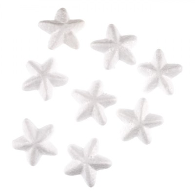 Accesorii Decorative Crăciun, Stele din Spumă, Albe, 5cm, Set 8 Bucăți foto