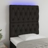 Gossi tablie de pat cu led, negru, 80x7x118/128 cm, textil